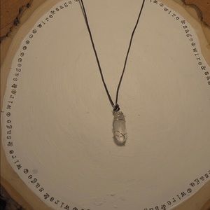 Raw Clear Quartz wire-wrapped necklace